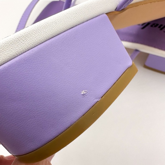 Shein Purple & Clear Block Heel Square Toe Heels - Picture 4 of 5